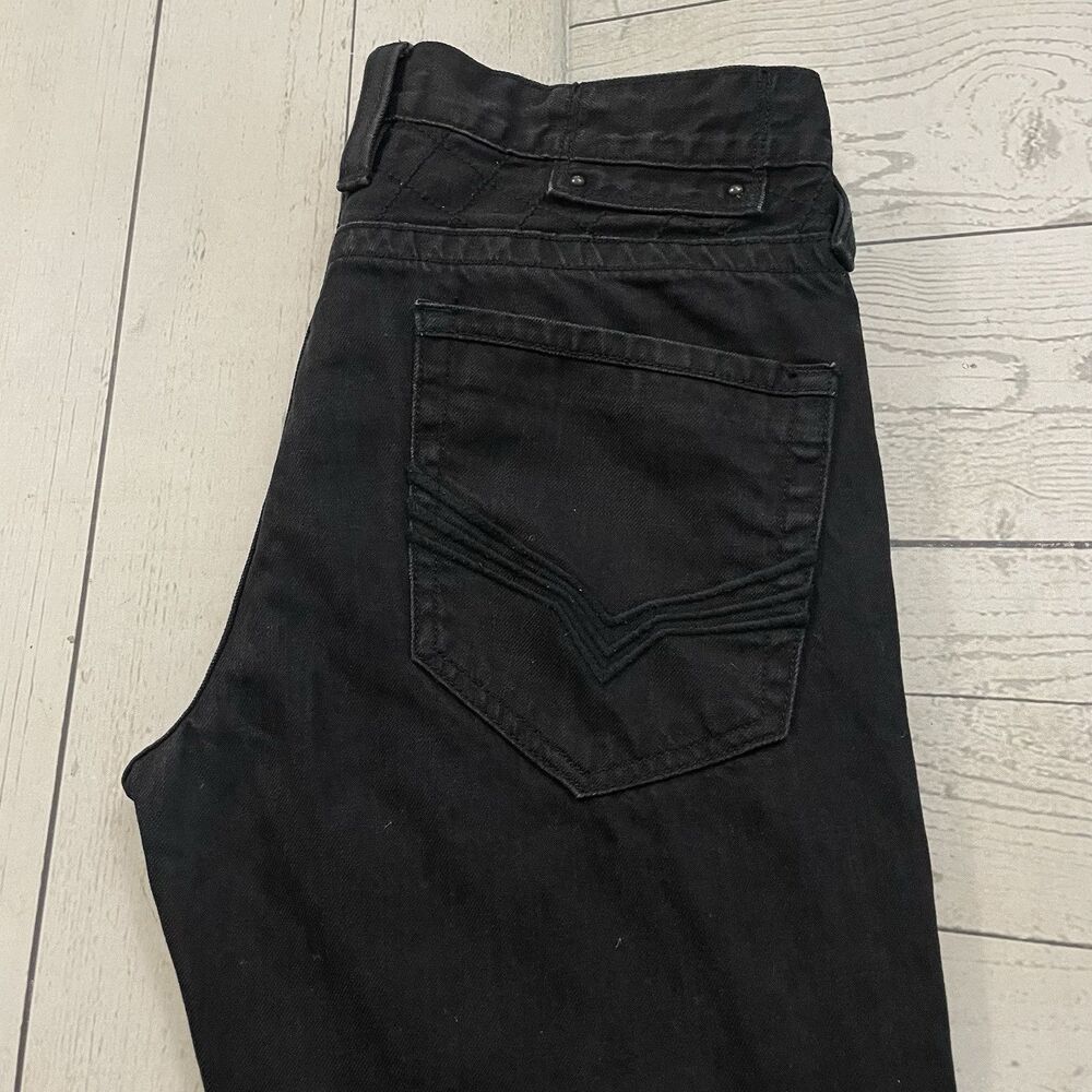 G by Guess Men's W32 x L31 Black Slim Fit Moto Style 5-Pocket Denim Jeans